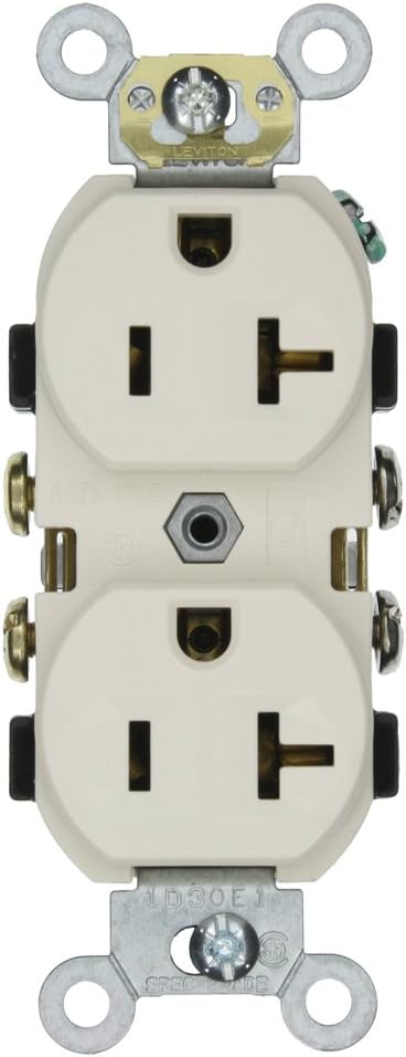LEVITON Leviton CR20-T narrow body duplex receptacle straight blade 20-amp 125-volt