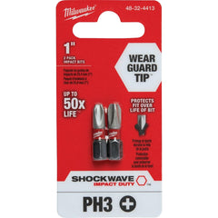 MILWAUKEE Milwaukee 48-32-4413 shockwave #3 phillips 1 in. insert impact screwdriver bit (2-pack)