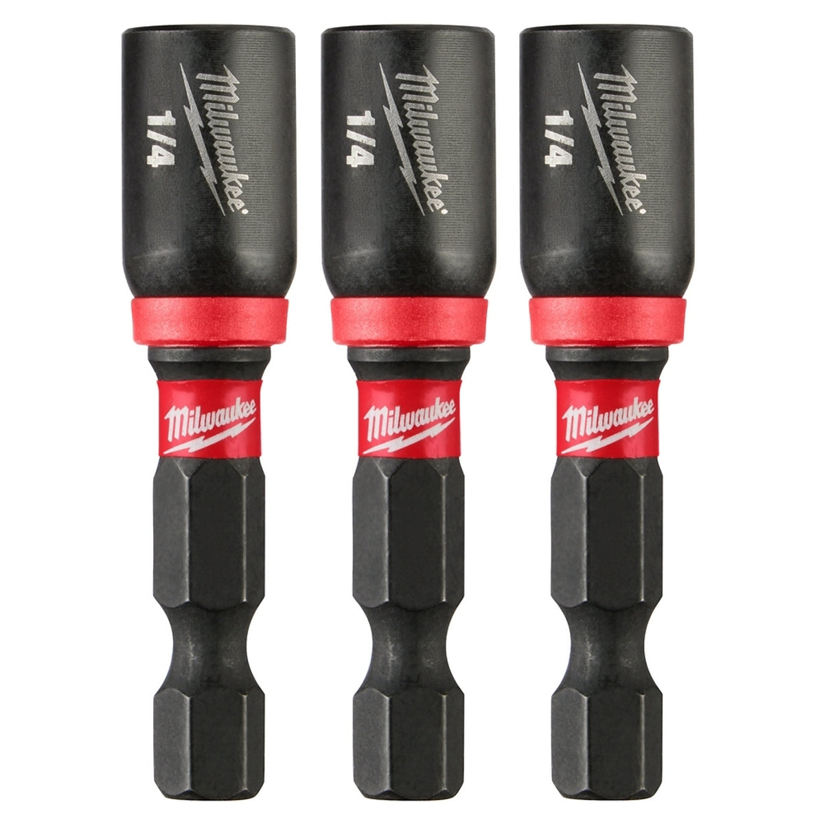 MILWAUKEE Milwaukee 49-66-4522 Shockwave 1/4 in. x 1-7/8 in. Power Impact Nutdriver (3-Pack)
