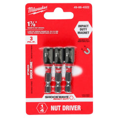 MILWAUKEE Milwaukee 49-66-4522 Shockwave 1/4 in. x 1-7/8 in. Power Impact Nutdriver (3-Pack)