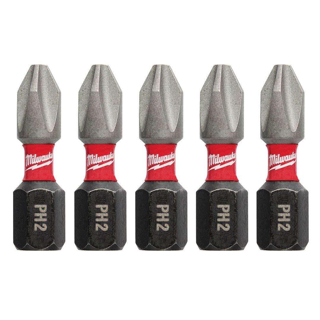 MILWAUKEE Milwaukee 48-32-4601 Shockwave #2 Phillips 1 In. Insert Impact Screwdriver Bit (5-Pack)