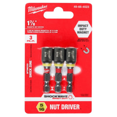 MILWAUKEE Milwaukee 49-66-4523 SHOCKWAVE 5/16 In. x 1-7/8 In. Power Impact Nutdriver (3-Pack)