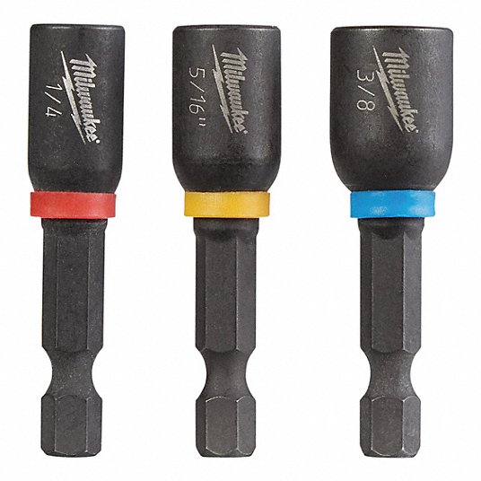 MILWAUKEE Milwaukee 49-66-4561 Magnetic Nut Driver Set 3-Piece 1/4 in 5/16 in 3/8 in 1-7/8 in