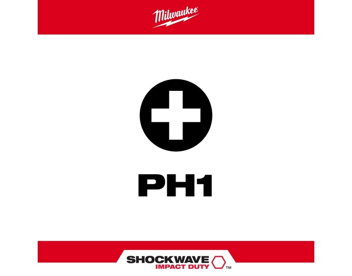 MILWAUKEE Milwaukee 48-32-4461 SHOCKWAVE Phillips Power Impact Screwdriver Bit #1 2 In.