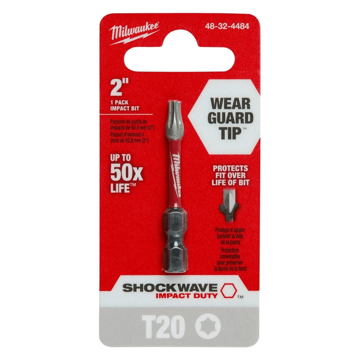 MILWAUKEE Milwaukee 48-32-4484 T20 Torx Shockwave Power Bit 2 Inch