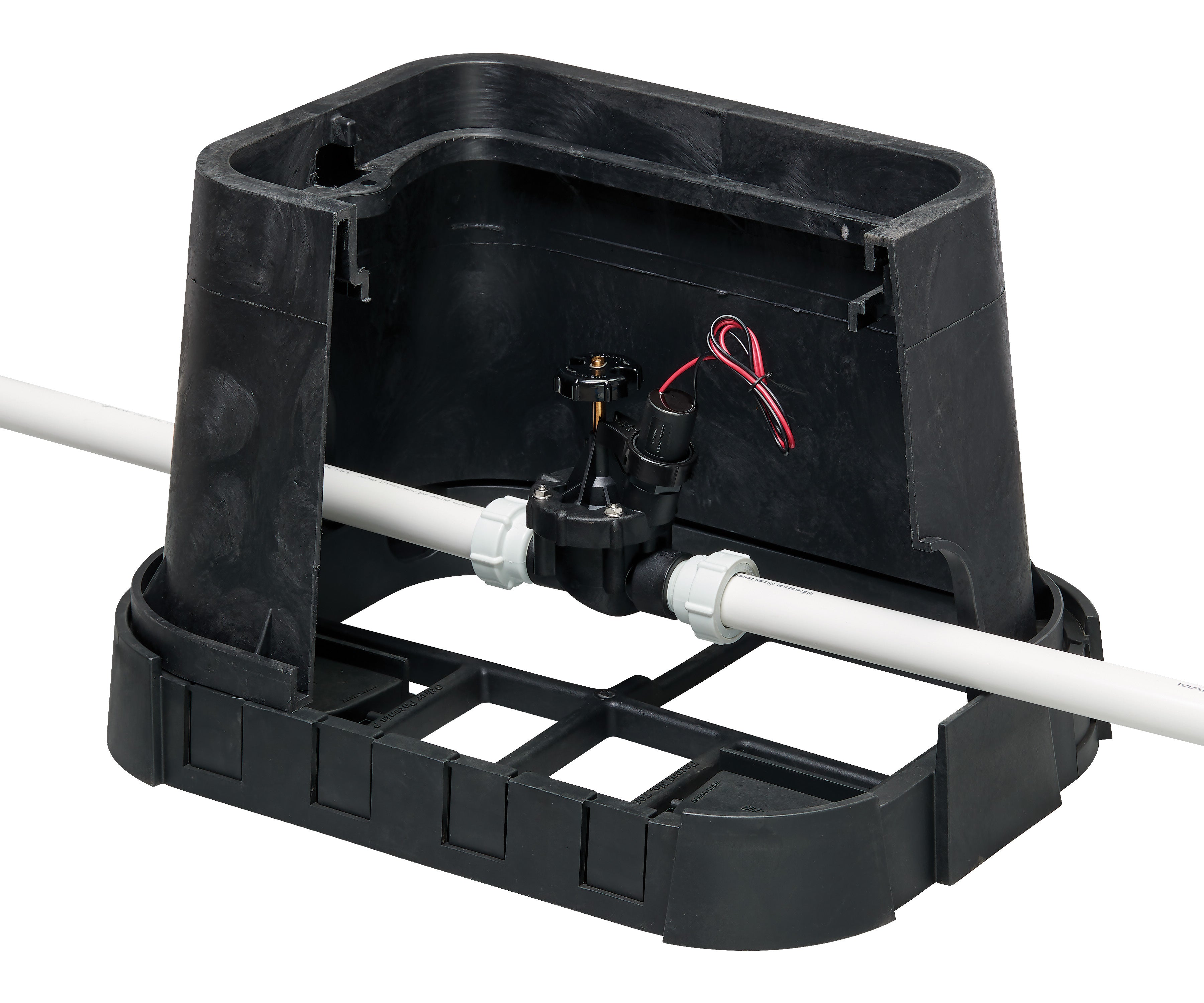 ORBIT Orbit 53230 Sprinkler Valve Box Platform with Removable Pipe Windows Rectangular