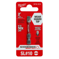 MILWAUKEE Milwaukee 48-32-4918 shockwave impact duty slotted single end screwdriver power bit 1/4 inch 2 inch