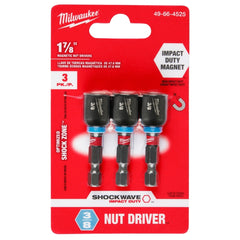 MILWAUKEE Milwaukee 49-66-4525 Shockwave 3/8 in. x 1-7/8 in. Power Impact Nutdriver (3-Pack)