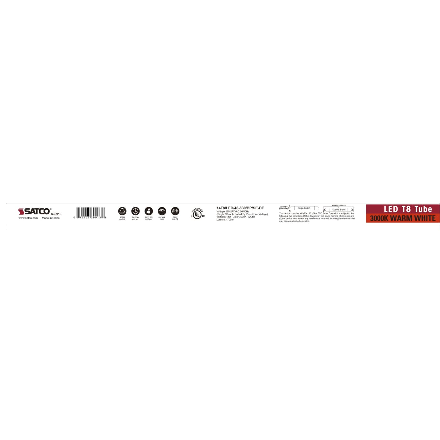 SATCO-NUVO Satco-Nuvo S39913 T8 LED Lamp 14 Watt 4Ft