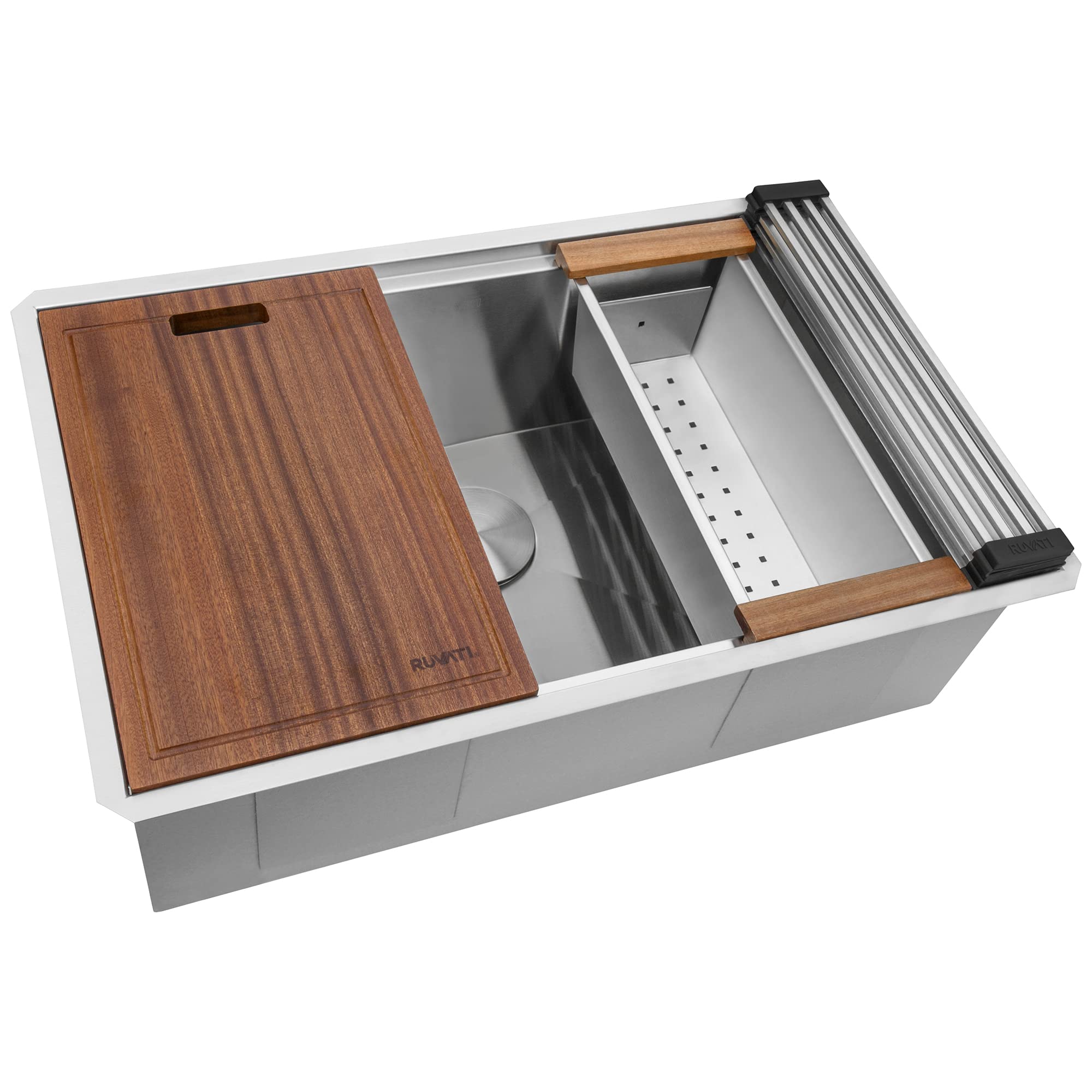 RUVATI Ruvati RVH8300 32-inch workstation ledge undermount 16 gauge stainless steel kitchen sink single bowl
