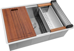 RUVATI Ruvati RVH8300 32-inch workstation ledge undermount 16 gauge stainless steel kitchen sink single bowl
