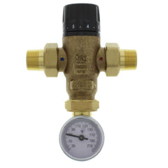 CALEFFI Caleffi 521510A Mixcal 3-Way Adjustable Thermostatic Mixing Valve with Temp Gauge 3/4 inches Male NPT