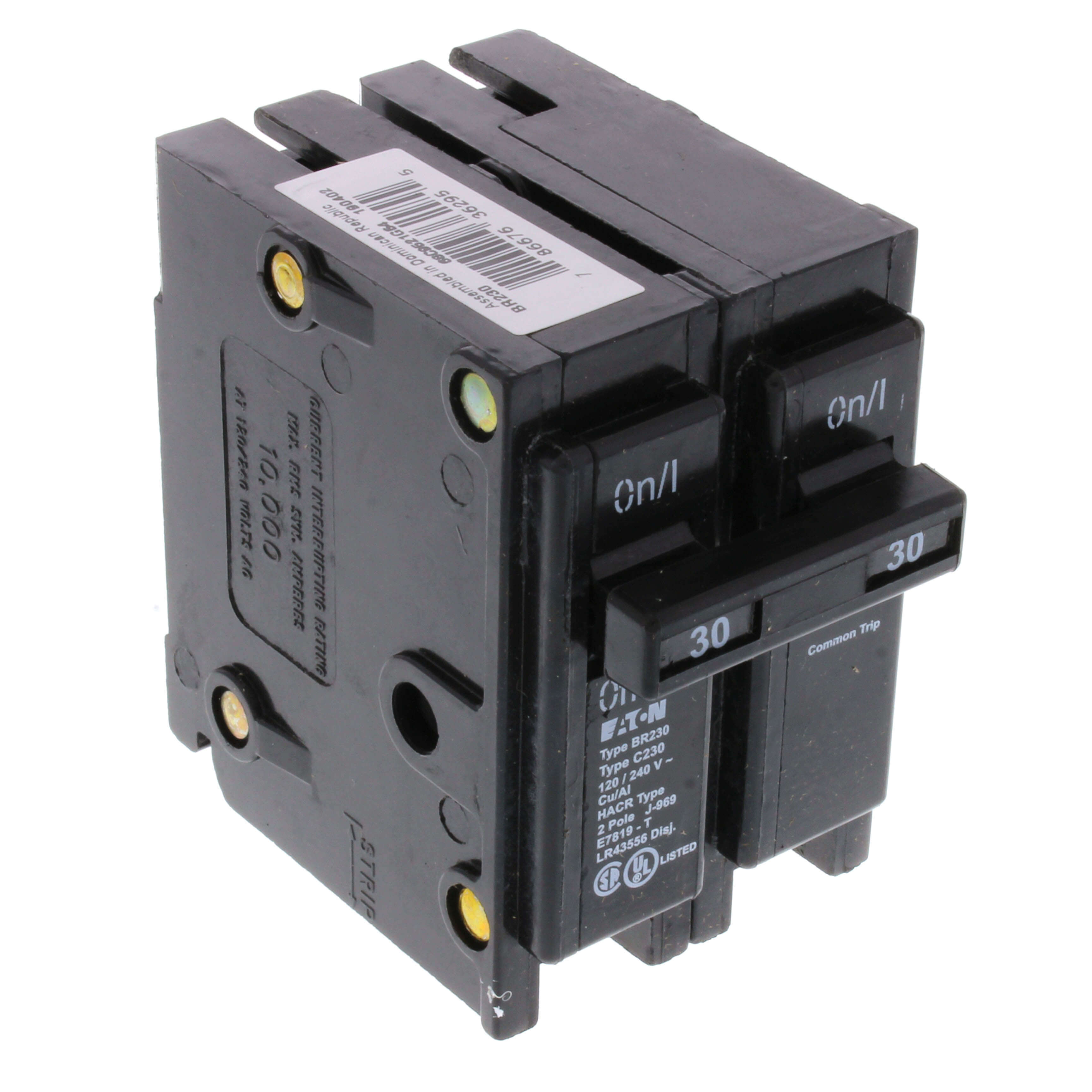 DIVERSITECH Diversitech BR230 2-Pole Eaton Interchangeable Circuit Breaker 30A 120/240V Replacement 625-GD30H CH230