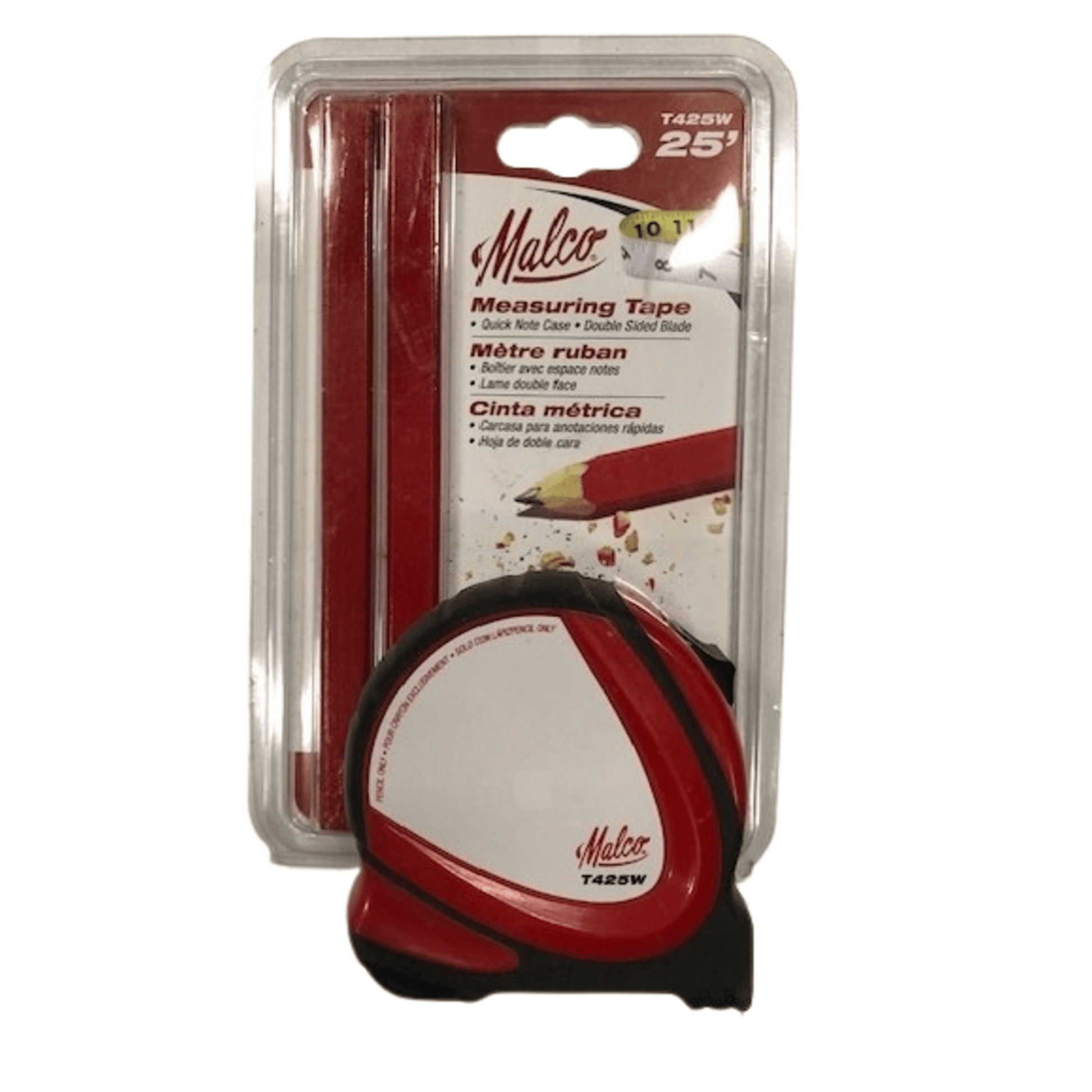 MALCO Malco T425W writable tape measure 1 inch x 25 foot