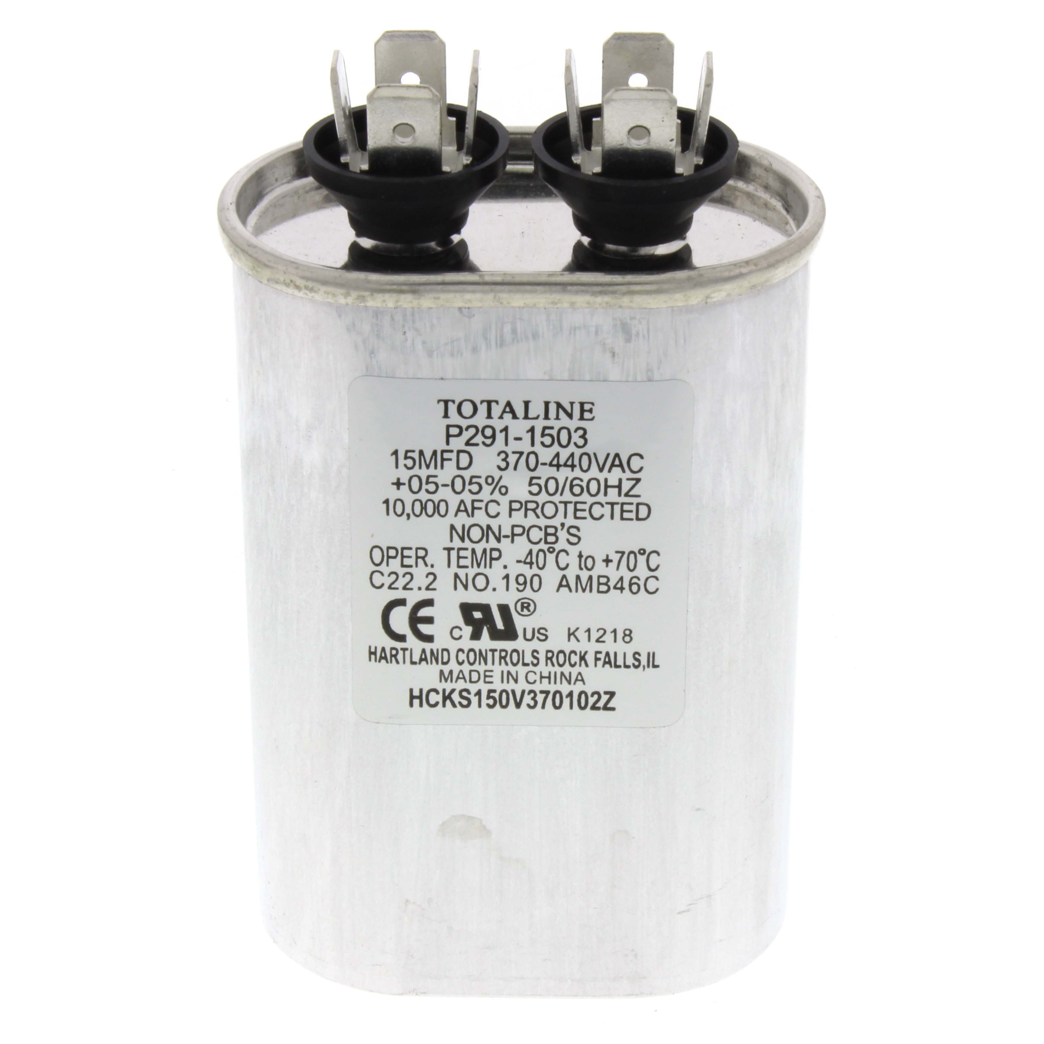 GE GENTEQ Carrier P291-1503 Oval Run Capacitor 370V 15 MFD C315L / 27L567