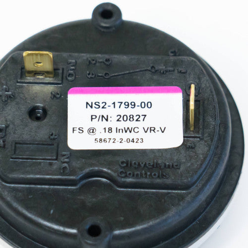 INTERNATIONAL COMFORT PRODUCTS Carrier 1172197 furnace exhaust air pressure switch 0.18 WC HK06WC061