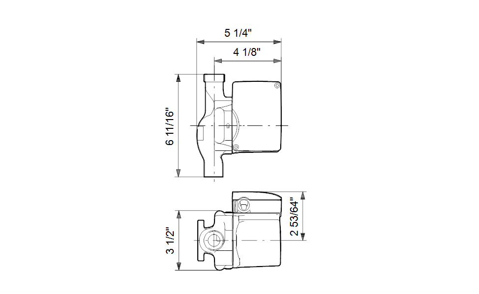 GRUNDFOS Grundfos UP15-42BUC7 Bronze Circulator Pump with Check Valve 1/25 HP 115V