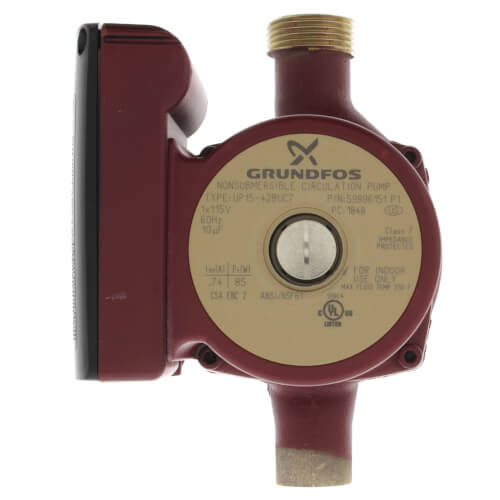 GRUNDFOS Grundfos UP15-42BUC7 Bronze Circulator Pump with Check Valve 1/25 HP 115V