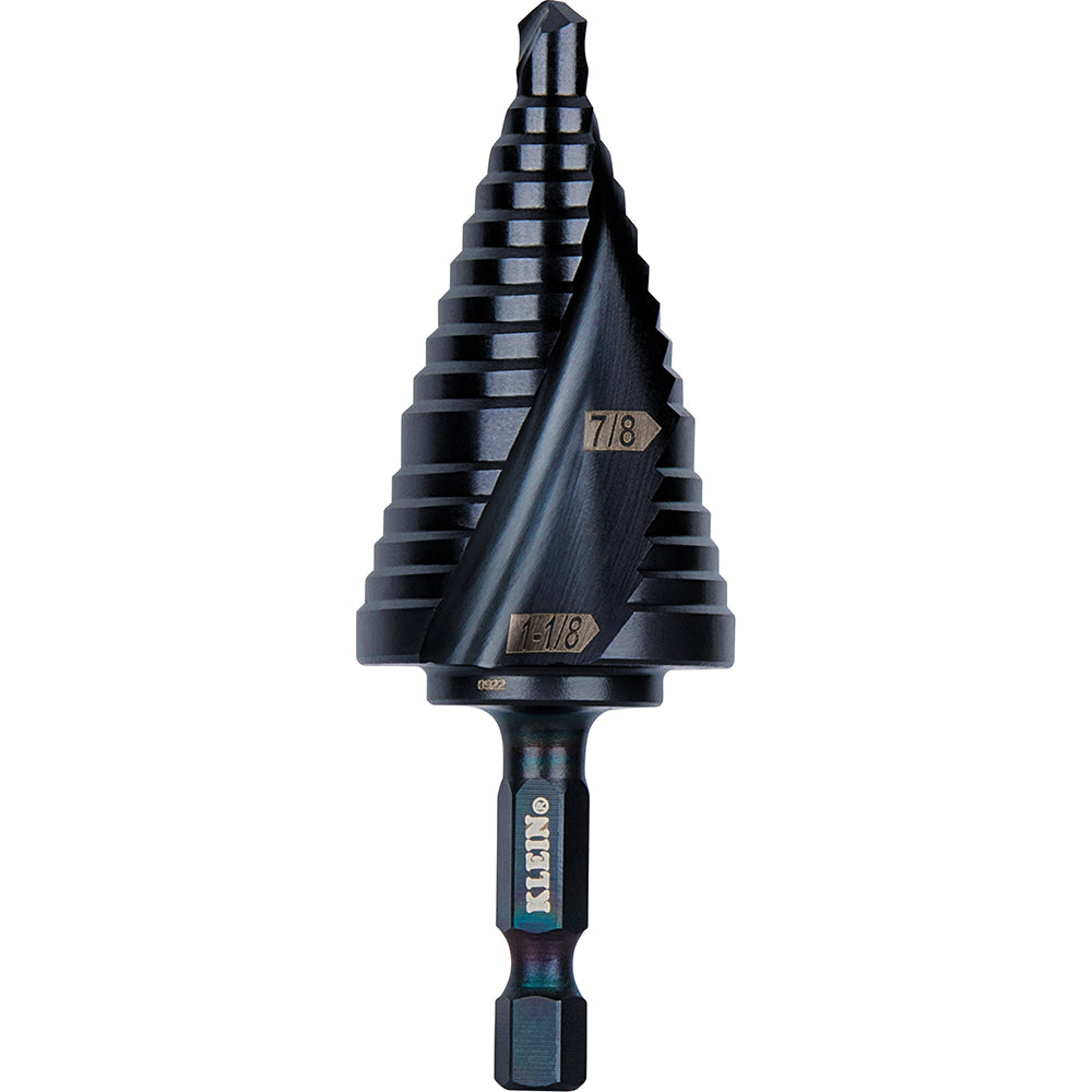 KLEIN TOOLS Klein Tools QRST11 Quick Release Step Drill Bit with Spiral Flute 7/8 to 1-1/8-Inch