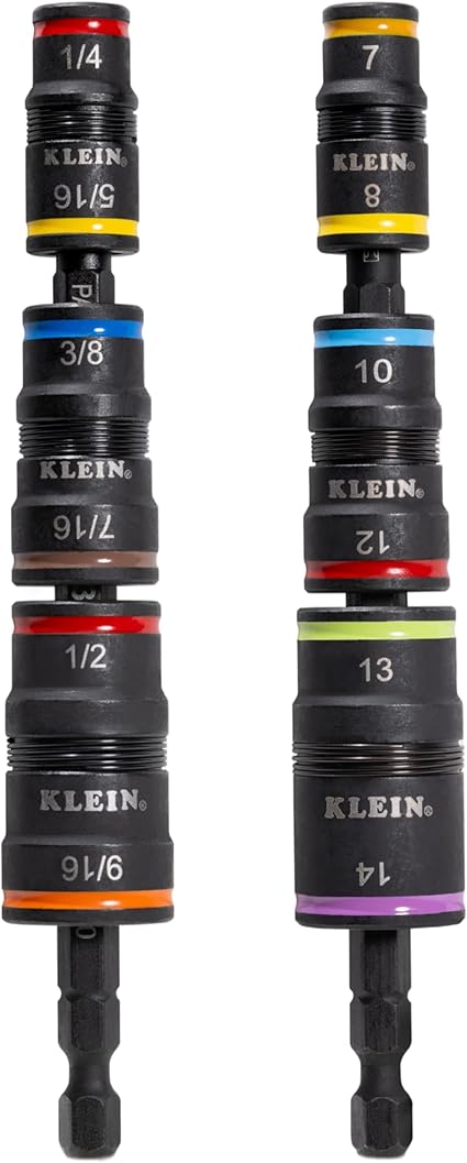 KLEIN TOOLS Klein Tools 32933KIT Impact-Rated Flip Socket Set, SAE and Metric