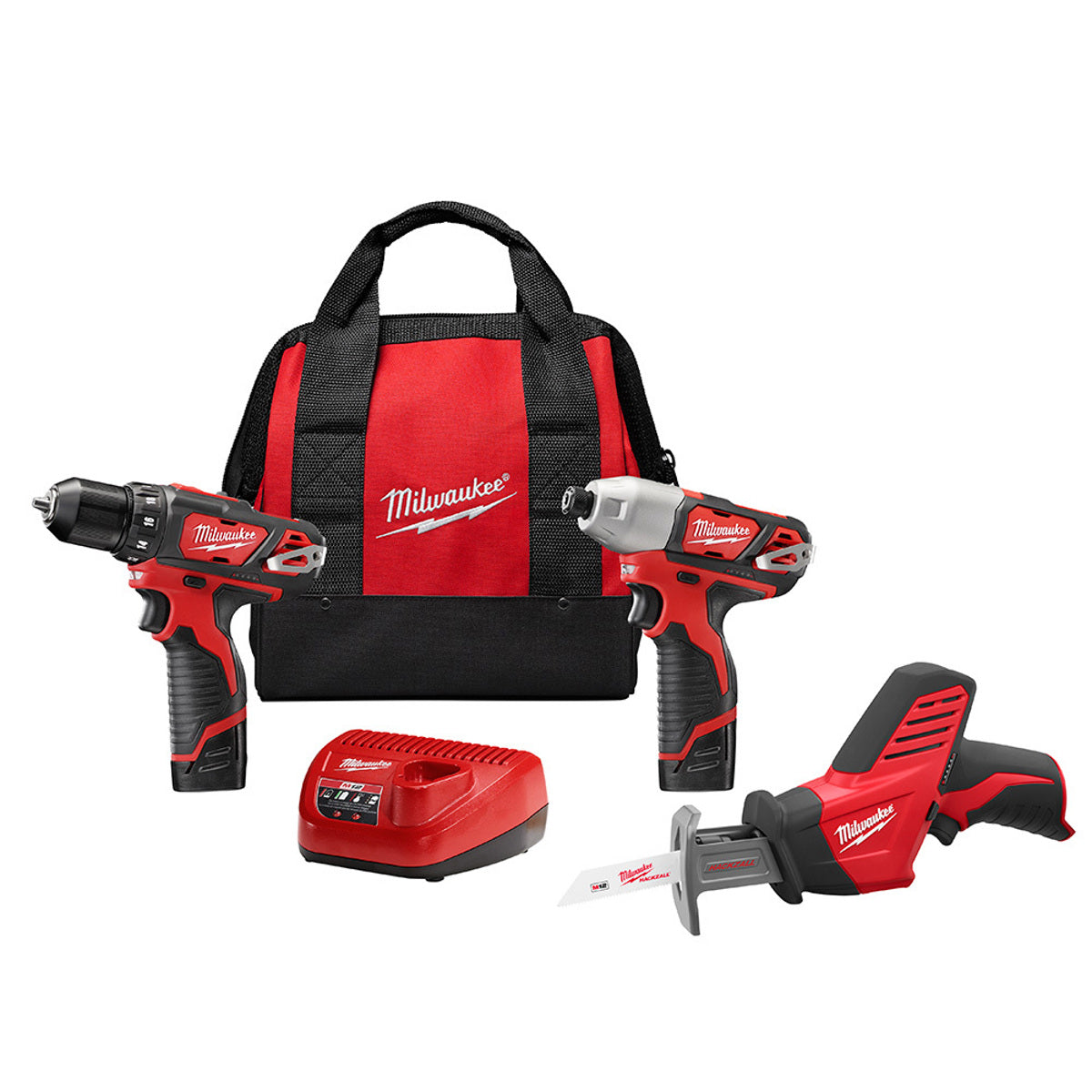 MILWAUKEE Milwaukee 2498-23 M12 Cordless Lithium-Ion 3-Tool Combo Kit 12 Volts 3-Tool