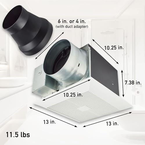 PANASONIC Panasonic FV-511VKS3 WhisperGreen Select Dual Speed Ceiling Mount Exhaust Fan, Customizable, 30 to 110 CFM, Medium