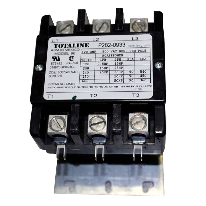 TOTALINE Carrier P282-0933 contactor three pole 90A 208/240V 3P