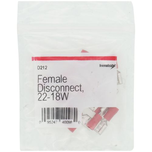 DIVERSITECH Diversitech D212 Disconnect, F 22-18 1/4 in Tab 16 Pack