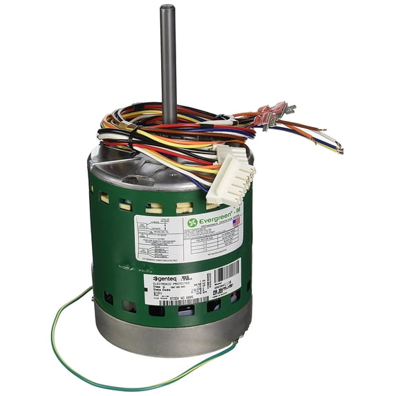 DIVERSITECH Diversitech 6005 Genteq Evergreen IM ECM Motors 1/2 Horse Power 115/208 - 230V 6.7/4.0 Amps 1075RPM 5 Speed 48 Frame