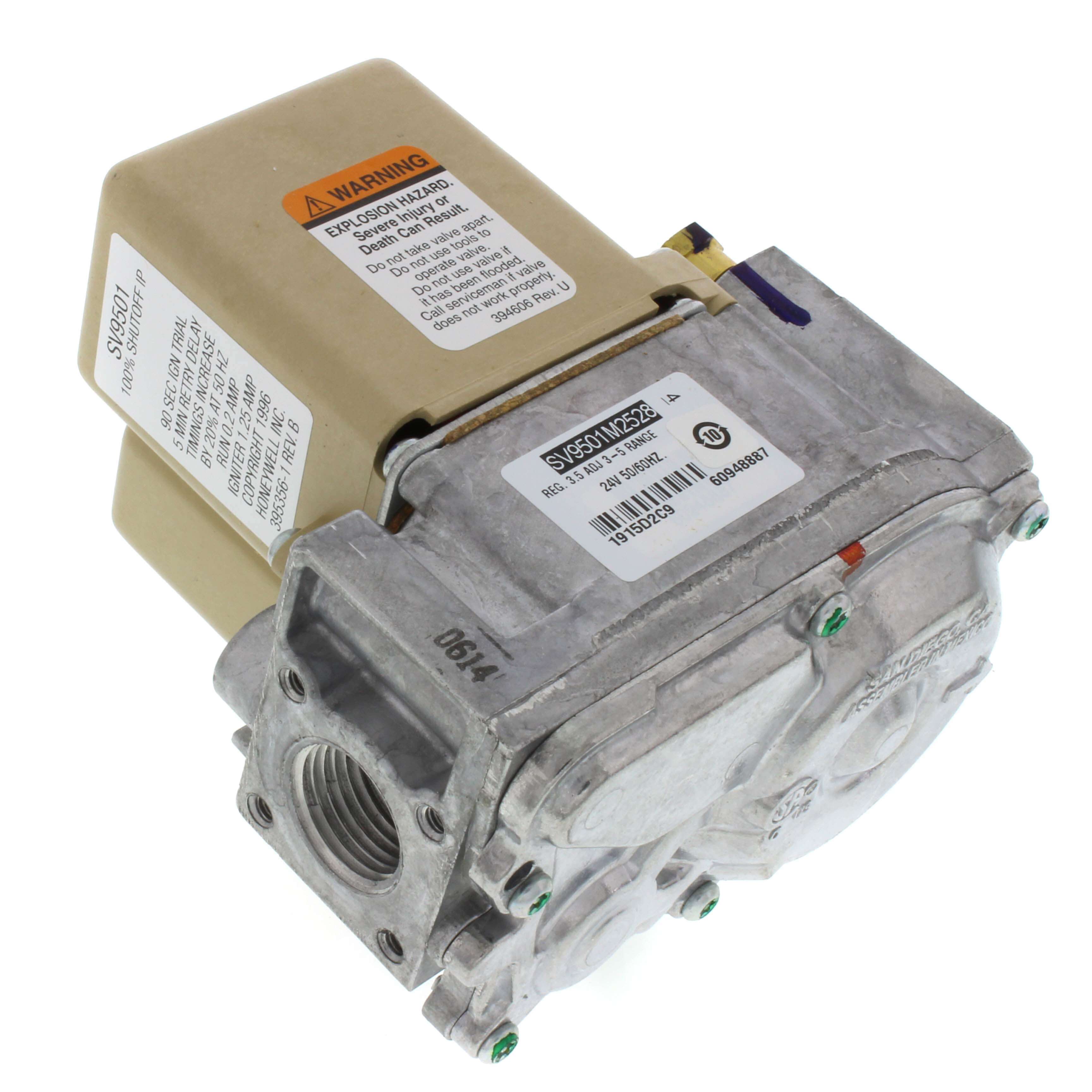 HONEYWELL Resideo SV9501M2528 Hot Surf Pilot Ign 24V AC 1/2 inch x 1/2 inch Replaces SV9501M2049