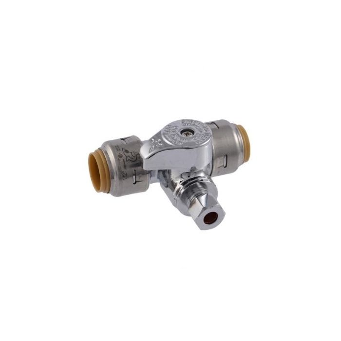RELIANCE WORLDWIDE Reliance Worldwide UR24983 Tee Stop Sharkbite Fitting 1/2 inchesX1/2 inchesX1/4 inches