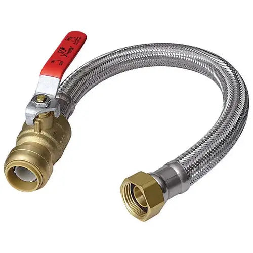 RELIANCE WORLDWIDE Reliance Worldwide U3068FLEX18BVLF Flexible Braided Water Heater Connector with Ball Valve 1/2 x 3/4 inch 18 inch