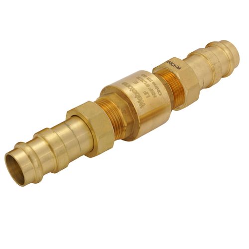 WEBSTONE Webstone h-10882w 1/2 inches press forged dzr brass in-line spring loaded check valve with dual union ends (lead free)
