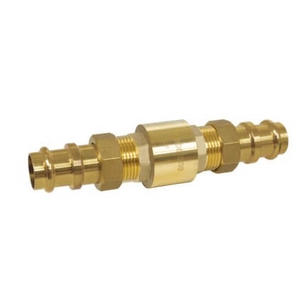 WEBSTONE Webstone h-10882w 1/2 inches press forged dzr brass in-line spring loaded check valve with dual union ends (lead free)