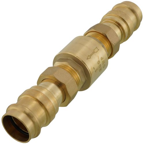 WEBSTONE Webstone H-10884W Press Forged DZR Brass In-Line Spring Loaded Check Valve with Dual Union Ends 1 inches