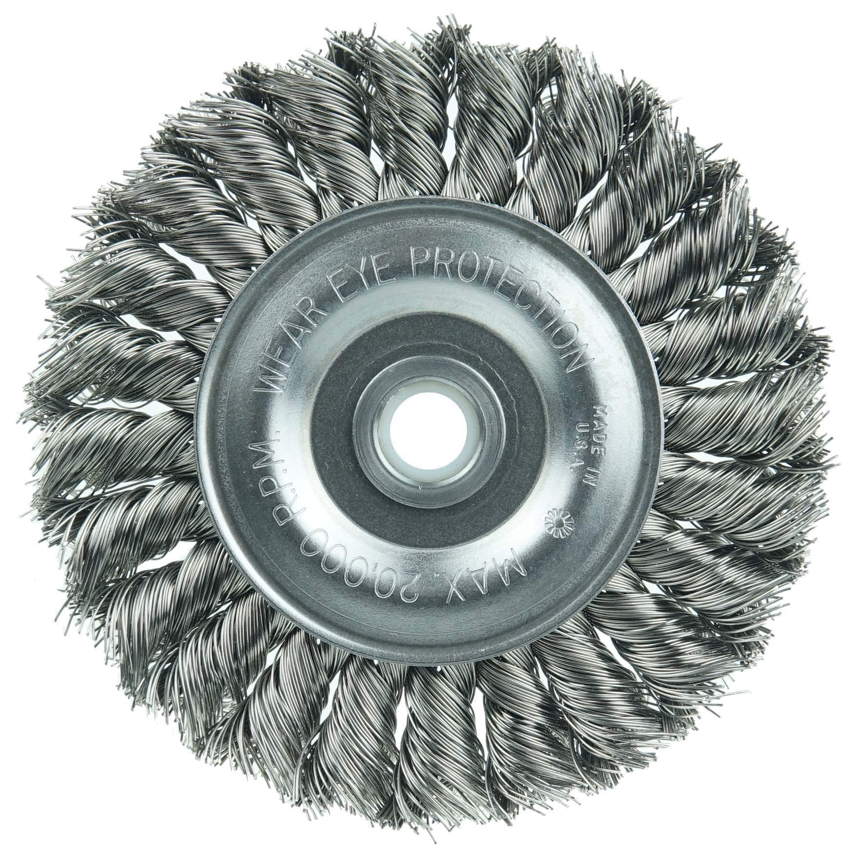 WEILER Weiler 36293 vortec pro wheel brush 4 in 1/2 to 3/8 in arbor hole 20000 rpm pack of 10