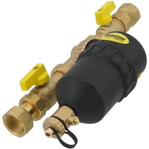 WEBSTONE Webstone H-74714 1 inches Female Threaded Brass Magnetic Boiler Filter With Isolation Valves