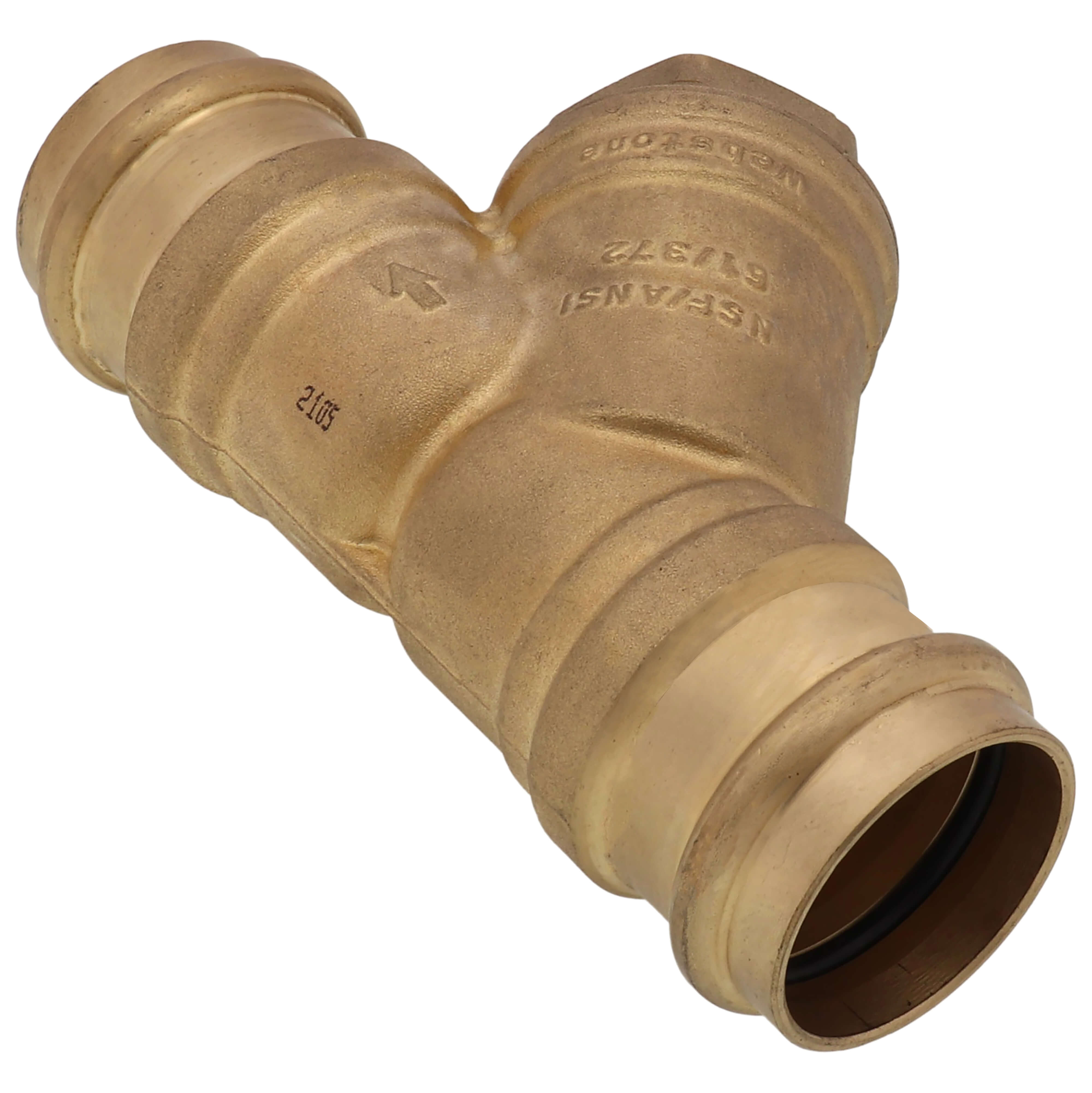 WEBSTONE Webstone H-80566W 1-1/2 inches press forged DZR brass Y-strainer (20 mesh) with 1/2 inches plugged NPT port