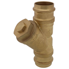 WEBSTONE Webstone H-80566W 1-1/2 inches press forged DZR brass Y-strainer (20 mesh) with 1/2 inches plugged NPT port