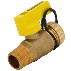 WEBSTONE Webstone H-20302W Pro-Pal Add-A-Drain H-Flow Forged DZR Brass Ball Valve 1/2 inches x 3/4 inches MIP x Hose