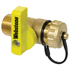 WEBSTONE Webstone H-20302W Pro-Pal Add-A-Drain H-Flow Forged DZR Brass Ball Valve 1/2 inches x 3/4 inches MIP x Hose