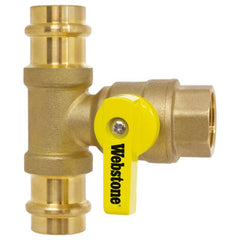 WEBSTONE Webstone H-82672W 1/2 inch FIP x Press Full Port T-Valve