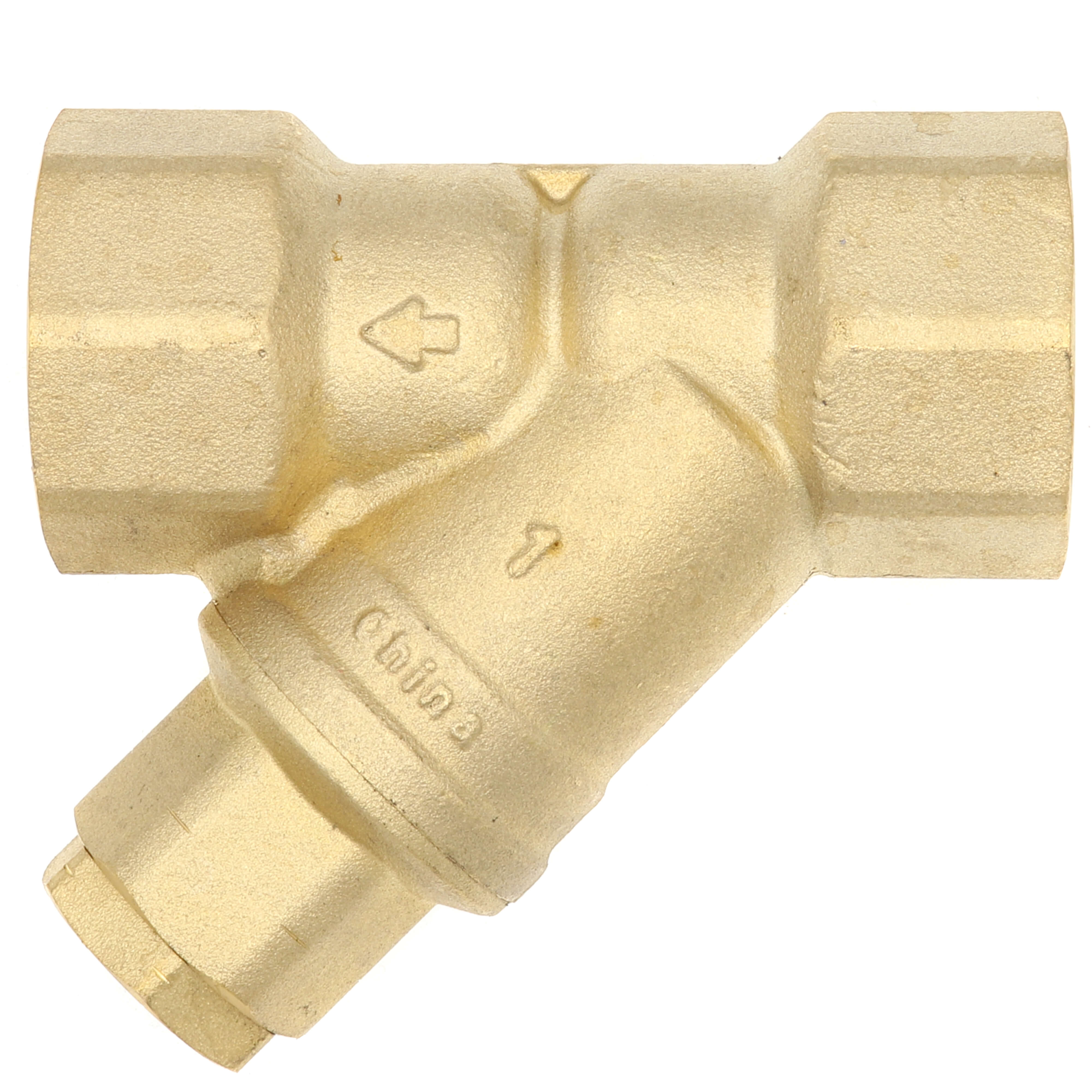 WEBSTONE Webstone H-40564W 1-inch FIP Forged DZR Brass Y-Strainer (20 Mesh) with 1/2-inch Plugged NPT Port