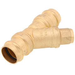 WEBSTONE Webstone h-80564w 1 inches press lead-free forged dzr brass y-strainer (20 mesh) w/ 1/2 inches plugged npt port