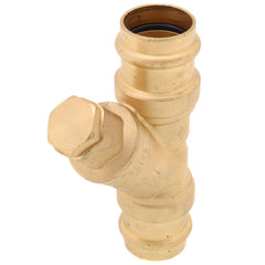 WEBSTONE Webstone h-80564w 1 inches press lead-free forged dzr brass y-strainer (20 mesh) w/ 1/2 inches plugged npt port