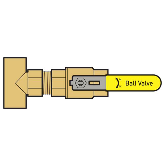 WEBSTONE Webstone H-82672W-T34 1/2 inches FIP x 3/4 Press Run Brass Ball Valve