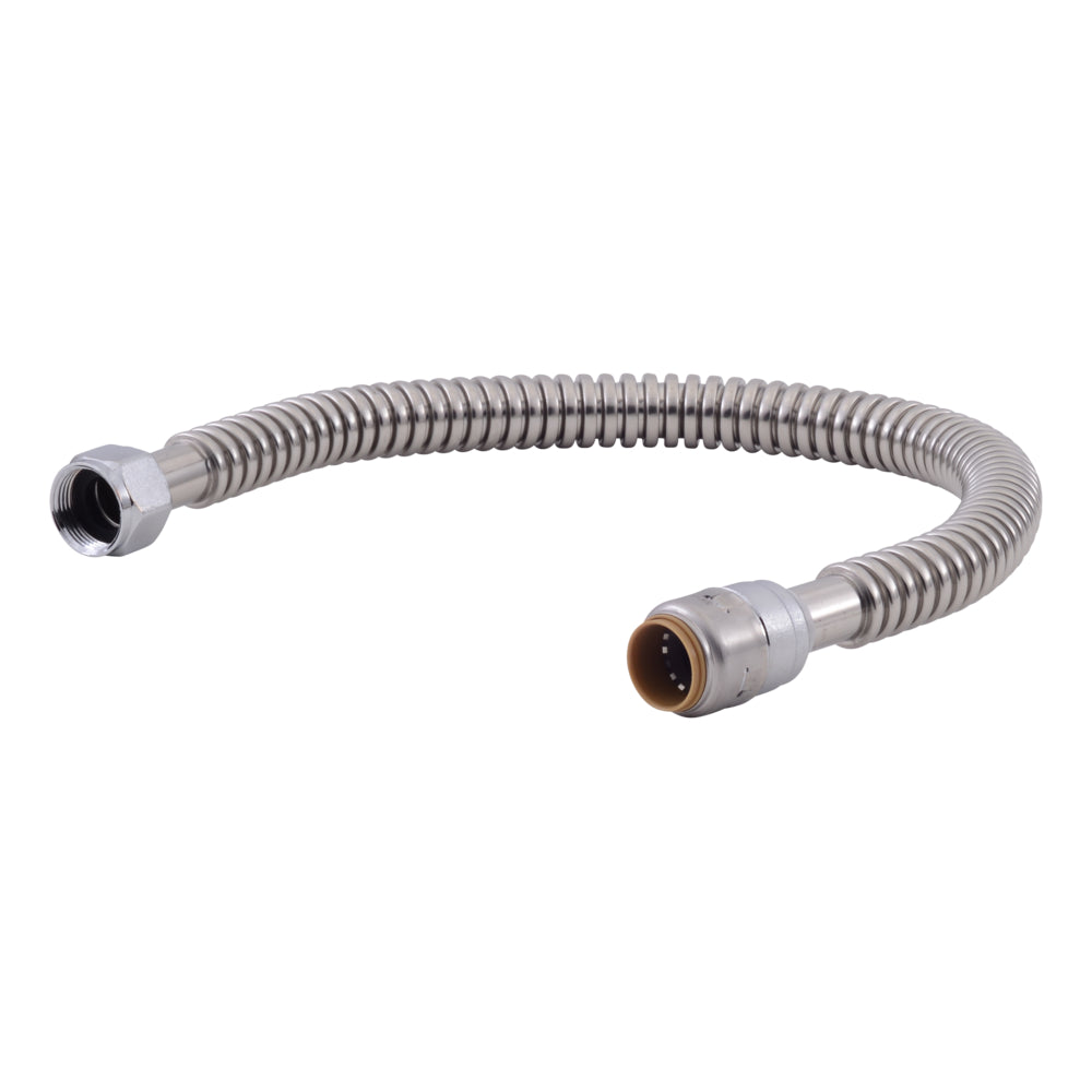 CASH-ACME Cash Acme URSS3086FX24 3/4 inch Push x 1 inch Dia. FIP 24 inch Stainless Steel Water Softener Connector