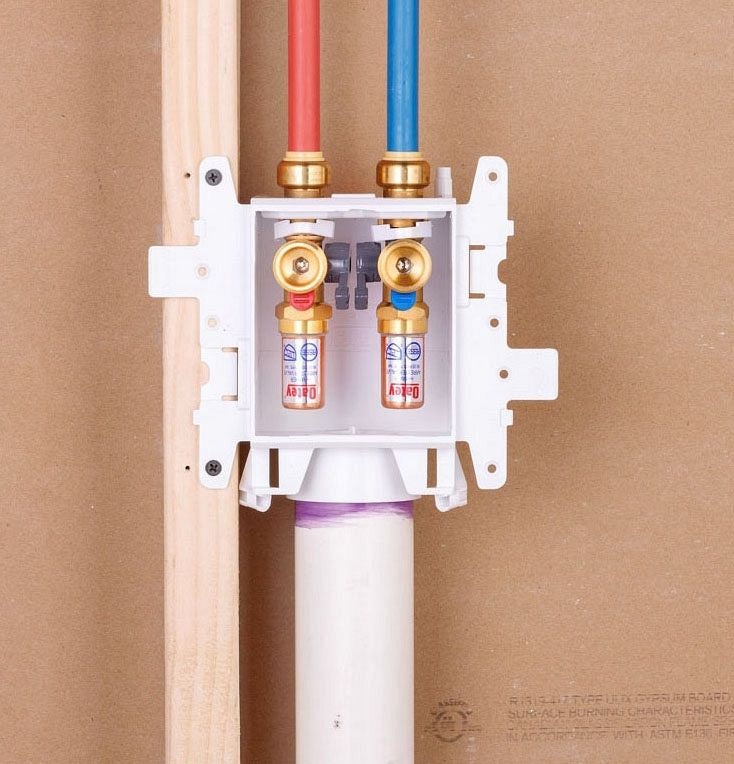 OATEY Oatey 37551 Moda Single Outlet Box with Hammer Arrestor, Brass F1807 Crimp PEX, PVC 2-Valve Standard Pack