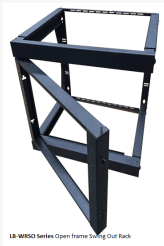 LIONBEAM Lionbeam LB-WRSO12 Open Frame 12U Swing Out Wall Rack Adjustable Depth 18-30 inches