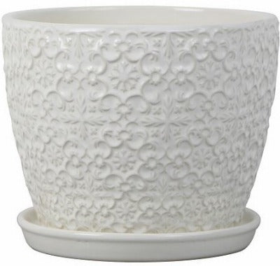 TRENDSPOT Trendspot Inc CR11403S-08W White Bell Planter 8 in